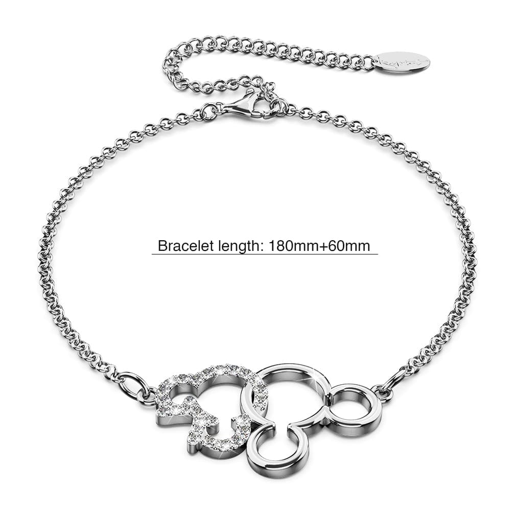 White Gold Intertwined Mickey Embellished with Swarovski® crystals