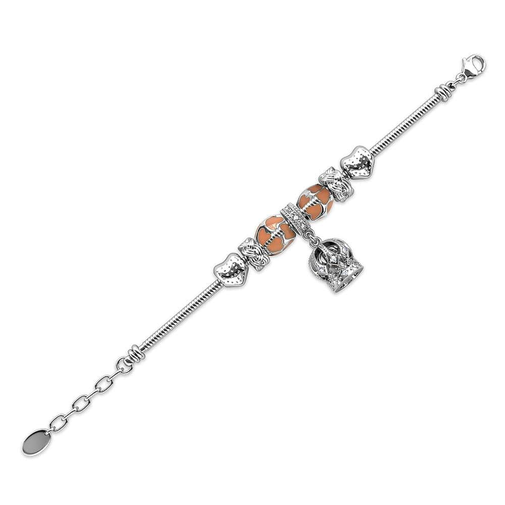 Dual Tone Queen Beaded Bracelet Embellished with Swarovski® crystals