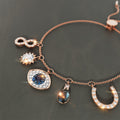 The Evil Eye to Infinity Slider Bracelet Embellished with Swarovski® crystals in Rose Gold