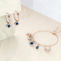 The Evil Eye to Infinity Slider Bracelet Embellished with Swarovski® crystals in Rose Gold