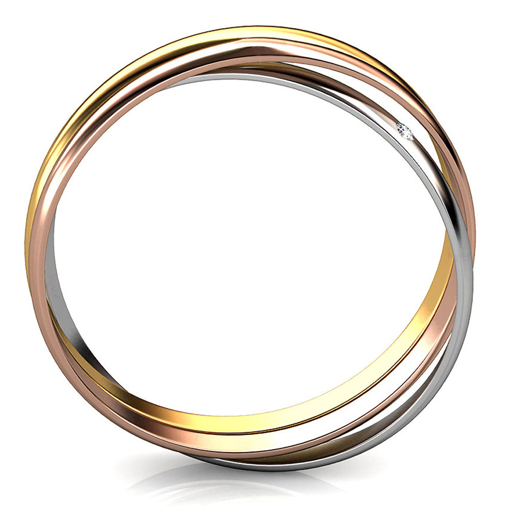 Forever Love Tri Tone Bangle Embellished with Swarovski® Crystals