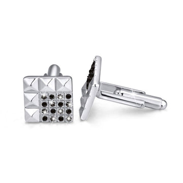 Krystal Couture Embellished With Preciosa Crystal Cubix Cuffinks Black