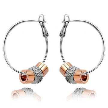 Flat Hoop Earrings Embellished with Swarovski® crystals