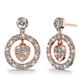 Saturn Heart Earrings Embellished with Swarovski® crystals