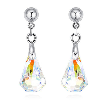 Frozen Tear AB Drop Earrings Embellished with Swarovski crystals