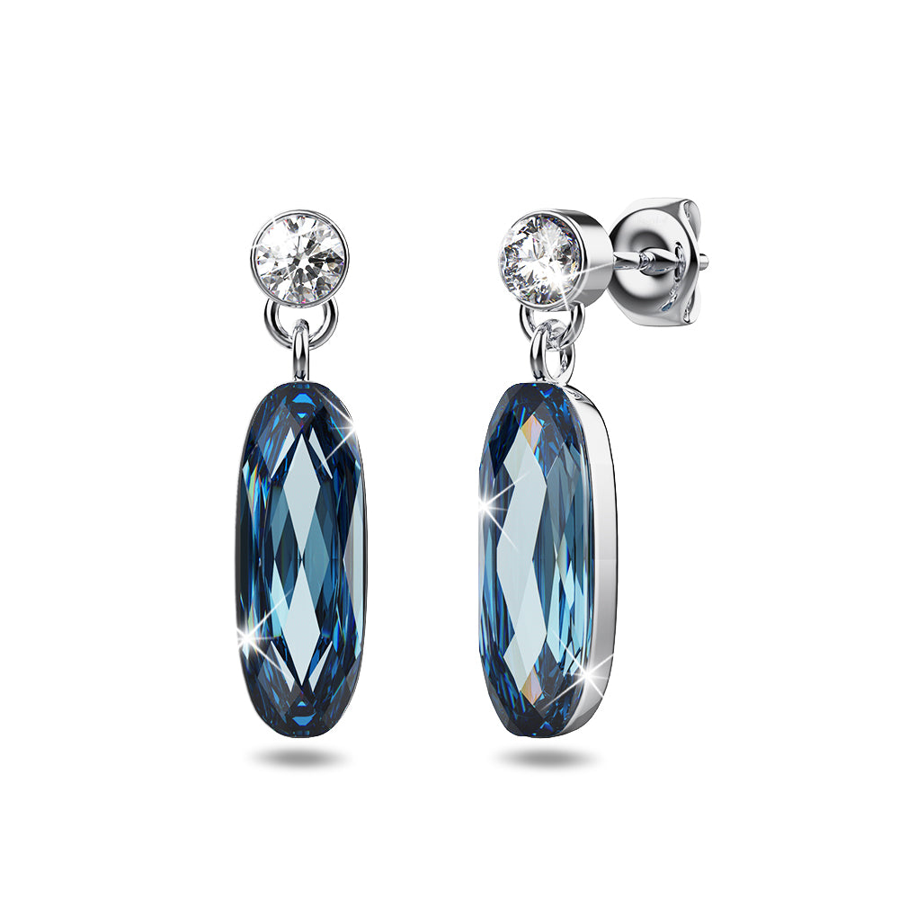 Aquamarine Earrings Embellished with Crystals from Swarovski®