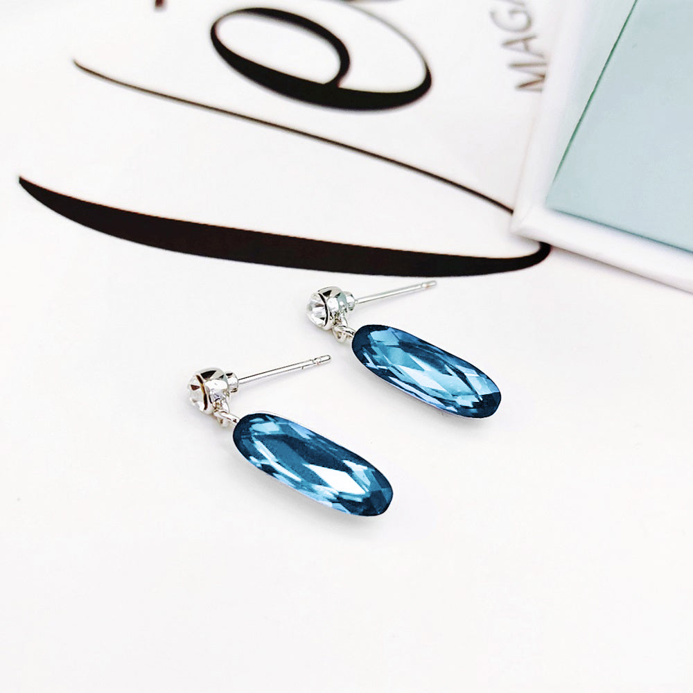 Aquamarine Earrings Embellished with Crystals from Swarovski®