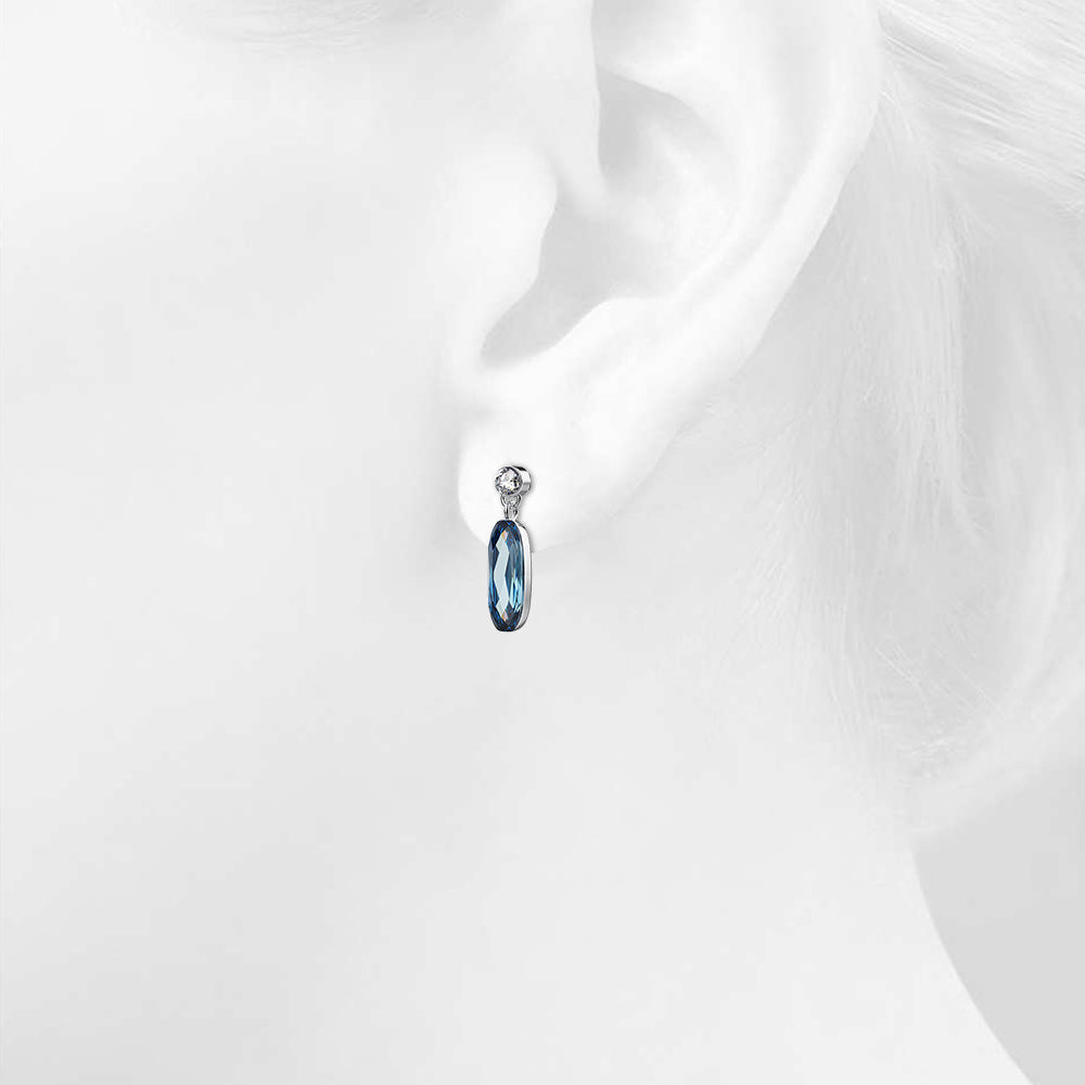 Aquamarine Earrings Embellished with Crystals from Swarovski®