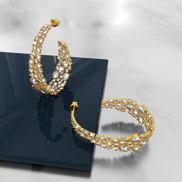 Anita Oval C Hoop Earrings Embellished with Aurora Borealis Crystals from SWAROVSKI®