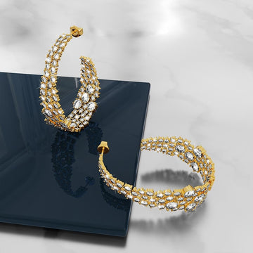 Anita Oval C Hoop Earrings Embellished with Crystals from Swarovski®
