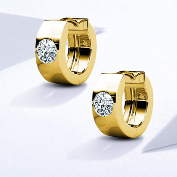 Ultra Shine Huggie Earrings Embellished with Swarovski® crystals