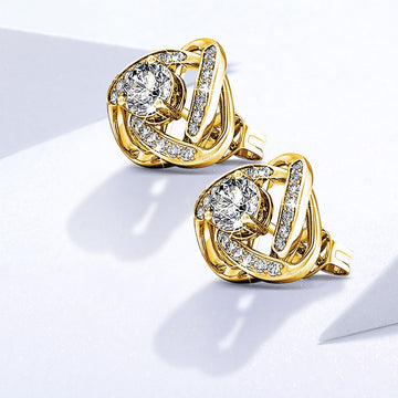 Celtic Knot Stud Earrings Embellished with Swarovski® crystals