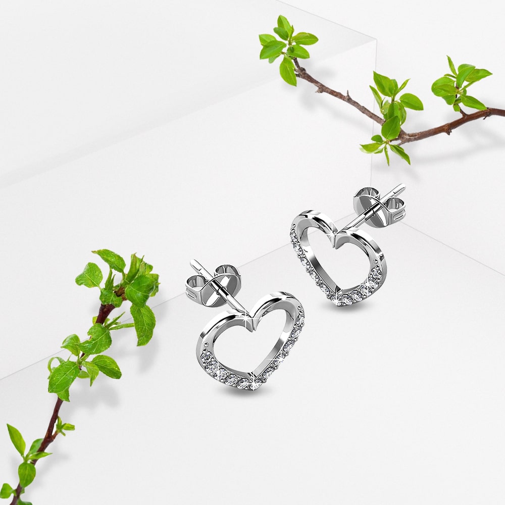 Swarovski heart stud deals earrings