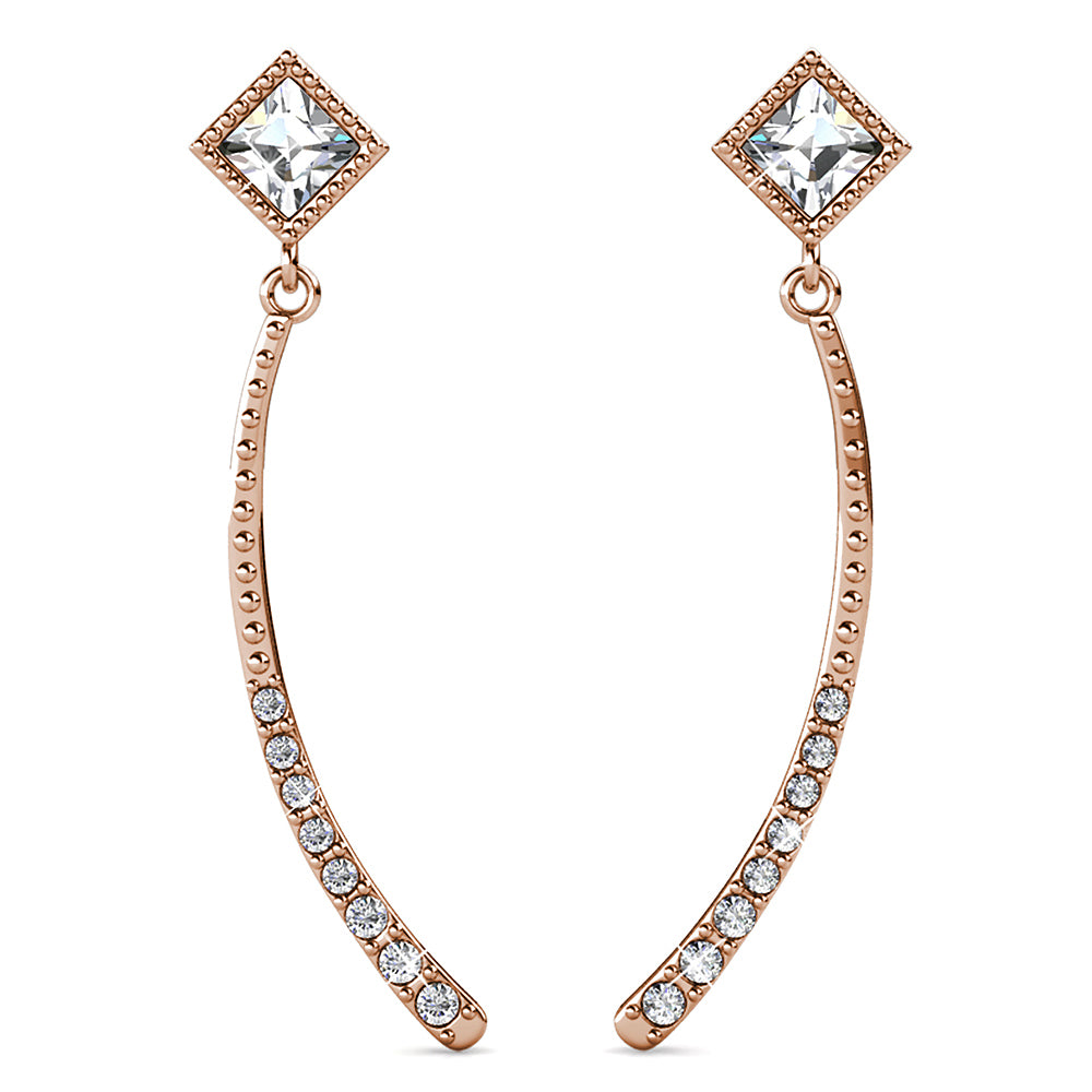 Elegant Rose Gold Stud Earrings Embellished with Swarovski® crystals