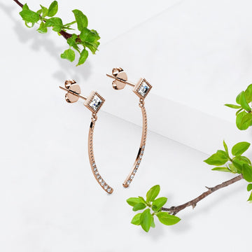 Elegant Rose Gold Stud Earrings Embellished with Swarovski® crystals