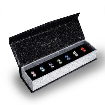 Boxed 7 Day Earrings Set Embellished with Swarovski crystals
