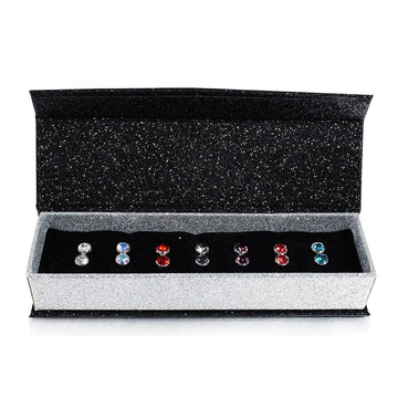 Boxed 7 Day Earrings Set Embellished with Swarovski crystals