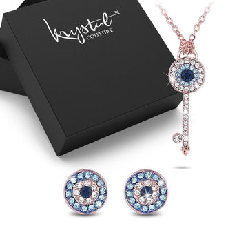 Boxed Circe Key Necklace and Earrings Set