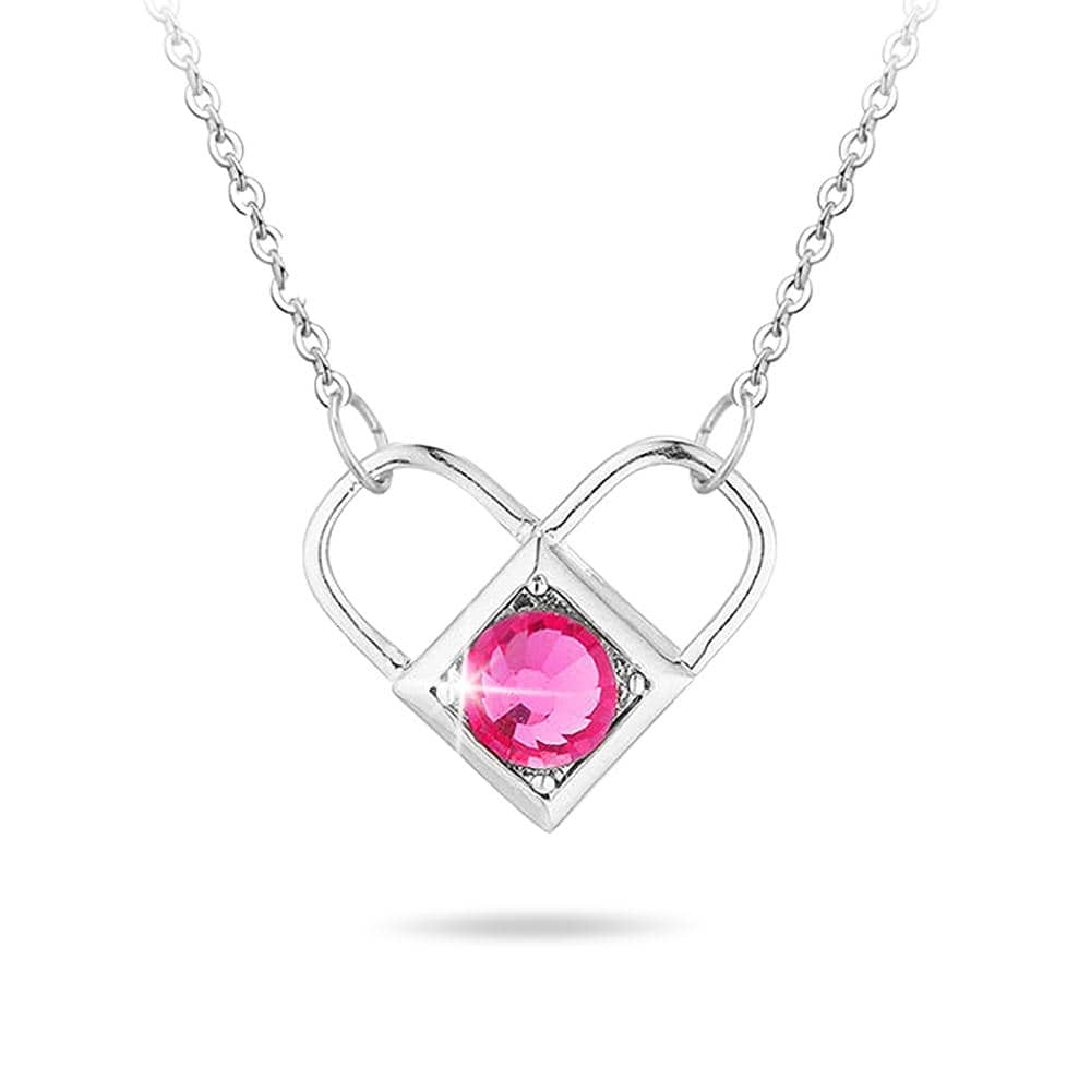 Boxed Celeste Heart Necklace and Earrings Set Embellished with Swarovski crystals