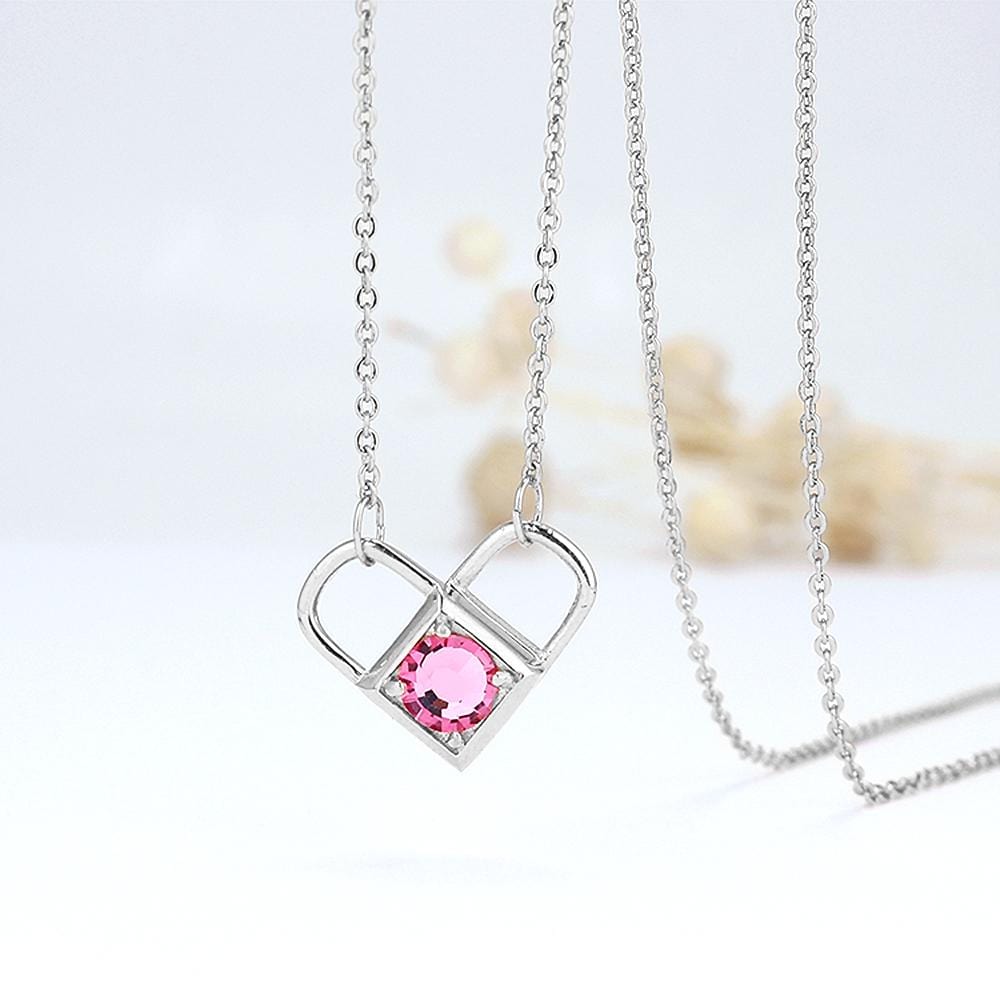 Boxed Celeste Heart Necklace and Earrings Set Embellished with Swarovski crystals