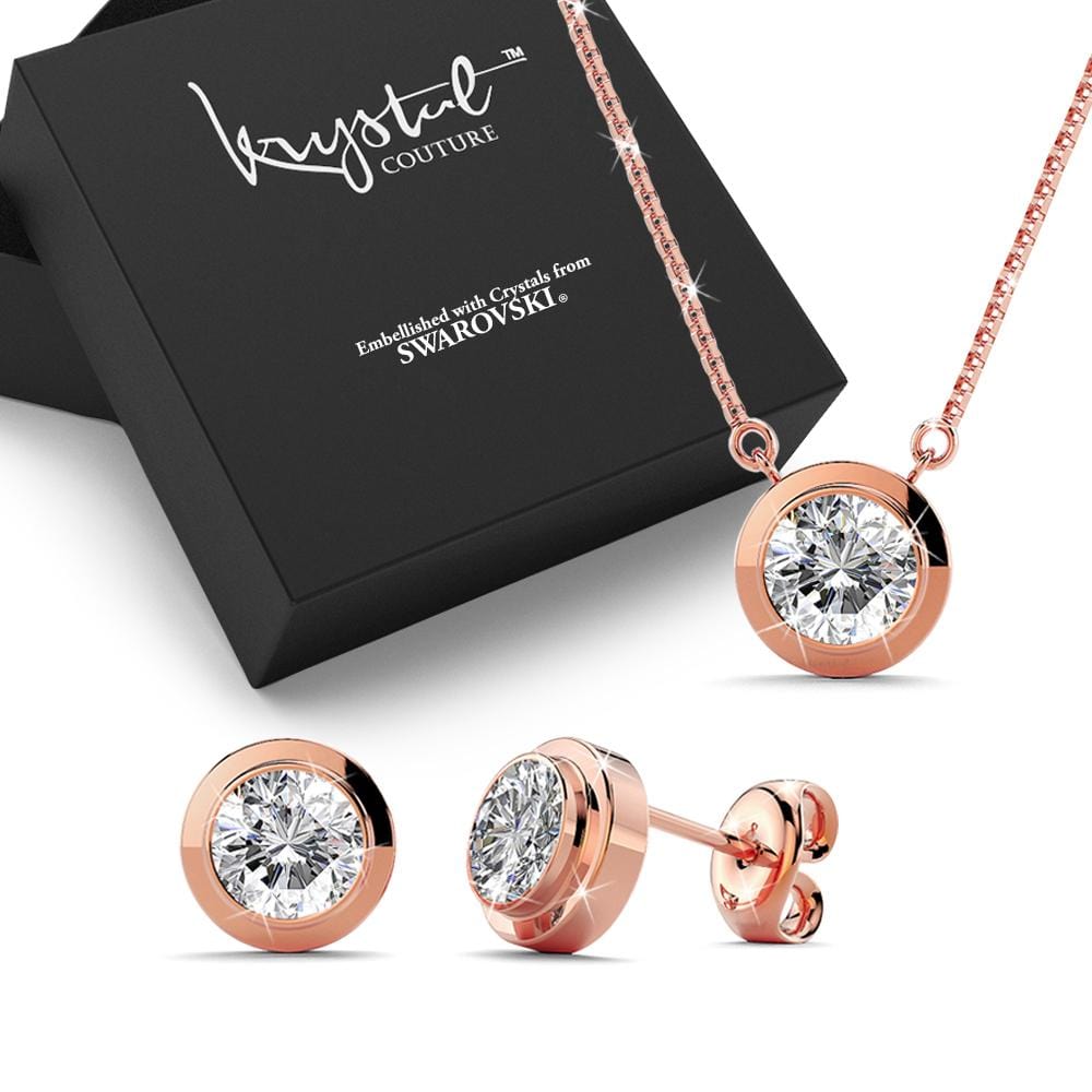 Rose Mount Rose Gold Set Embellished with Swarovski crystals - Brilliant Co