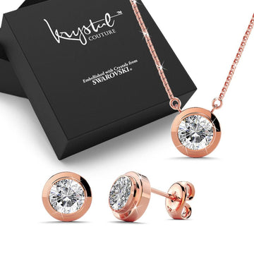 Rose Mount Rose Gold Set Embellished with Swarovski crystals - Brilliant Co