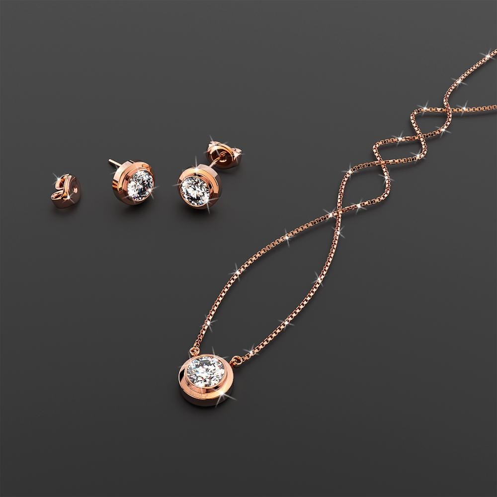 Rose Mount Rose Gold Set Embellished with Swarovski crystals - Brilliant Co