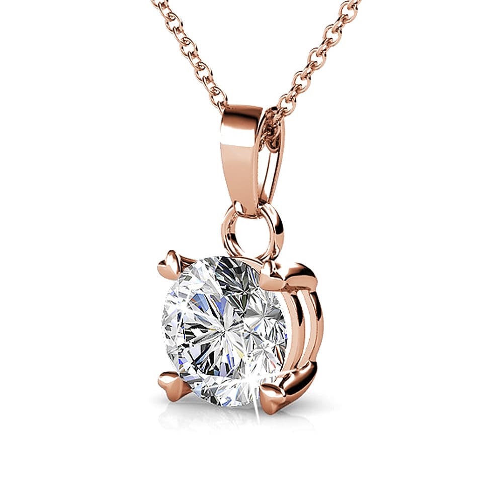Solitaire Pendant Necklace Embellished with Swarovski crystals