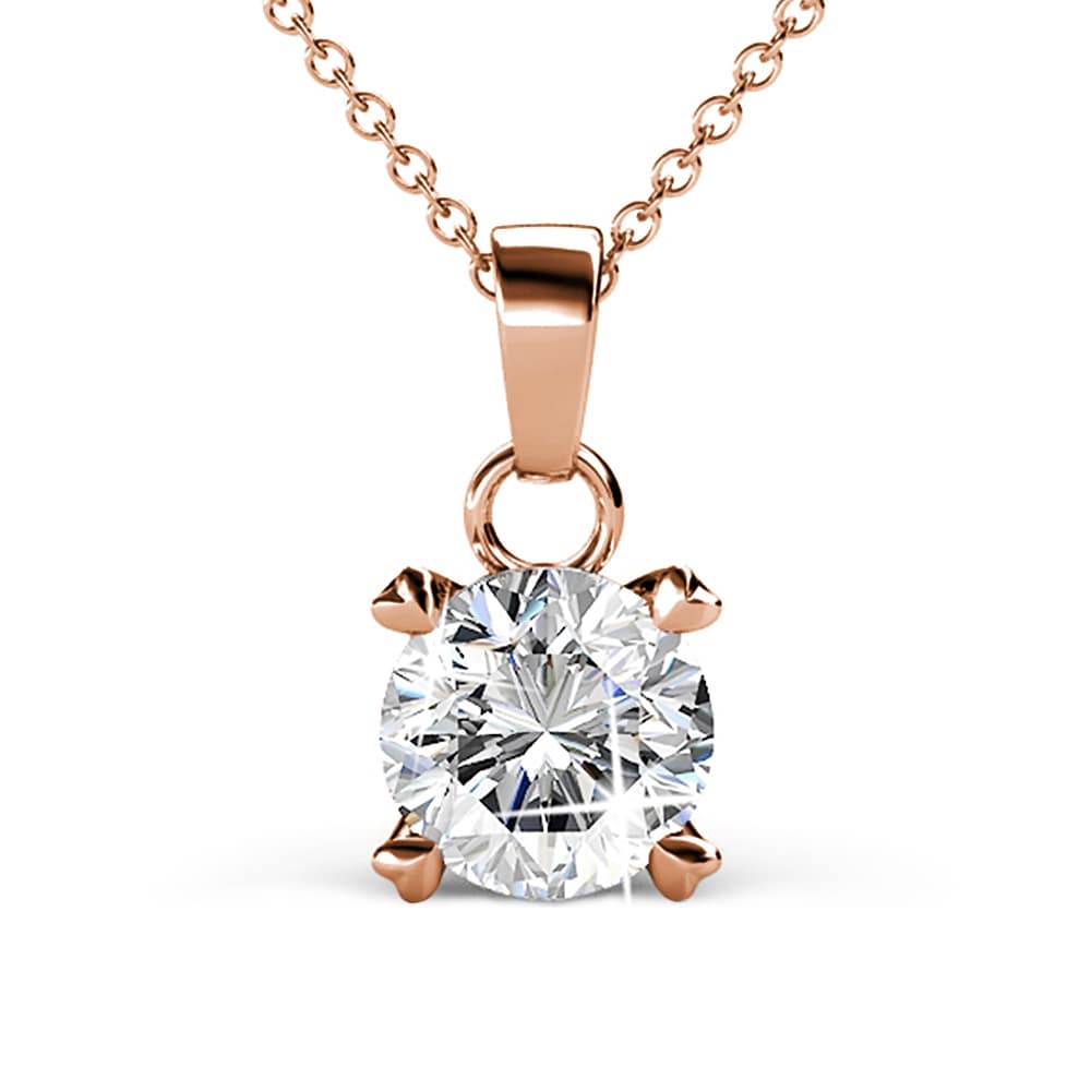 Solitaire Pendant Necklace Embellished with Swarovski crystals