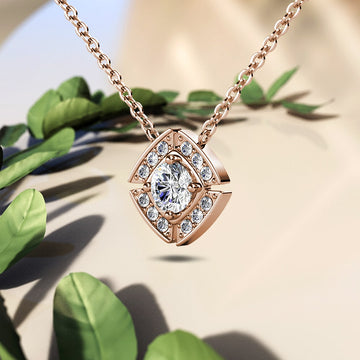 Rose Gold Brilliant Cut Pendant Necklace Embellished With Swarovski® Crystals