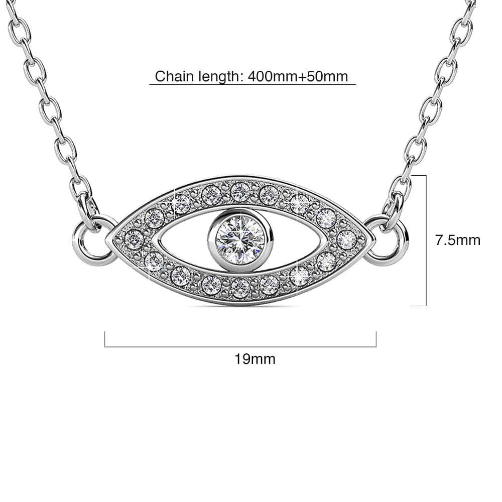 White Gold Eye On You Pendant Necklace Embellished with Crystals from Swarovski®