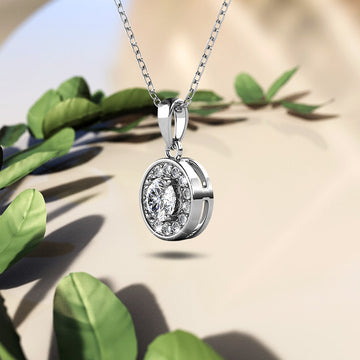 Queen of Sparkle Pendant Necklace in White Gold Embellished with Crystals from Swarovski®