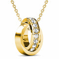 Gold Interlock Ring Pendant Necklace Embellished with Swarovski® Crystals