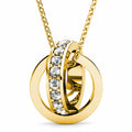 Gold Interlock Ring Pendant Necklace Embellished with Swarovski® Crystals