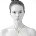 Gold Interlock Ring Pendant Necklace Embellished with Swarovski® Crystals