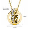Gold Interlock Ring Pendant Necklace Embellished with Swarovski® Crystals