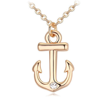 Mighty Anchor Necklace Embellished with Swarovski® crystals