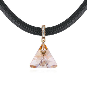Trigon Champagne Necklace Embellished with Swarovski crystals