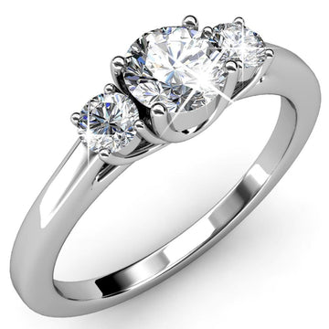 Trilogy Ring Embellished With SWAROVSKI® Crystals