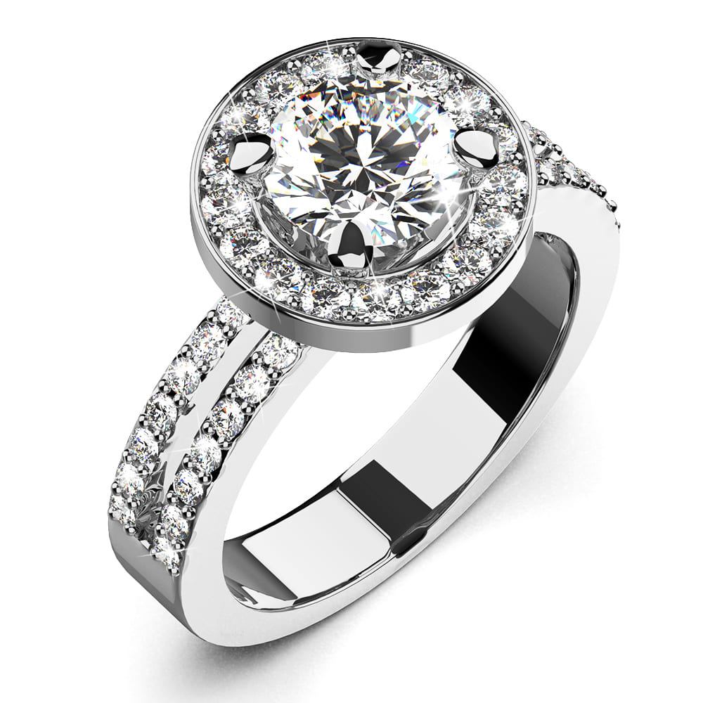 Bloom Halo Ring Embellished With SWAROVSKI® Crystals