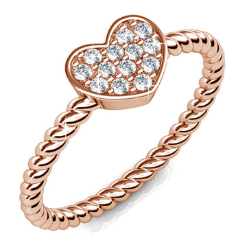 Angelina Heart Shaped Ring Embellished With SWAROVSKI® Crystals