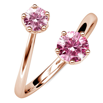 Split Pink Personality Ring Embellished With SWAROVSKI® Crystals