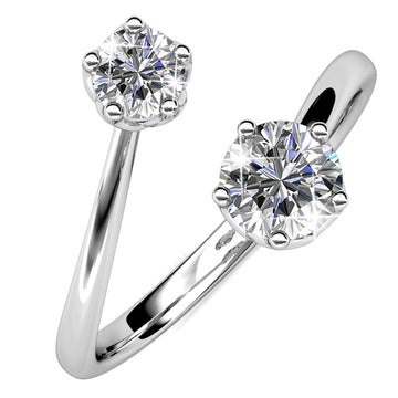 Split Crystal Clear Personality Ring Embellished With SWAROVSKI® Crystals