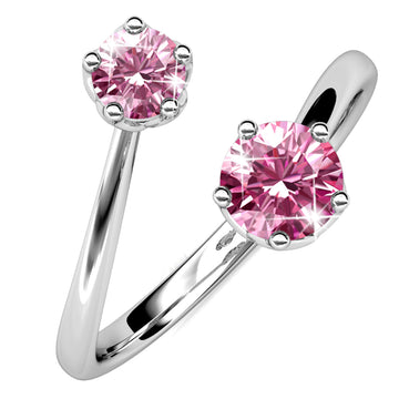 Split Pink Personality Ring Embellished With SWAROVSKI® Crystals