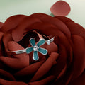 Petalia Turquoise Blue Ring Featured SWAROVSKI® Crystals in White Gold