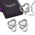 Hearts Entwined Necklace and Earrings Set Clear Embellished with Swarovski crystals - Brilliant Co