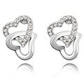Hearts Entwined Necklace and Earrings Set Clear Embellished with Swarovski crystals - Brilliant Co