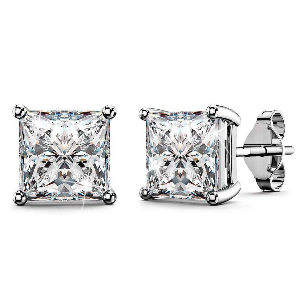 Princess Cut Tennis Bracelet and Earrings Set Embellished with Swarovski crystals - Brilliant Co