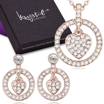 Saturn Heart With Crystal Set Embellished with Swarovski crystals - Brilliant Co