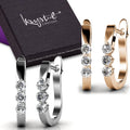 Boxed 2 Pairs Hoop Earrings Set Embellished with Swarovski® crystals - Brilliant Co